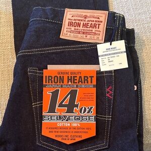 Iron Heart Indigo 14 oz. Selvedge Jeans size 33 New! IH-555S-142 Japan Denim